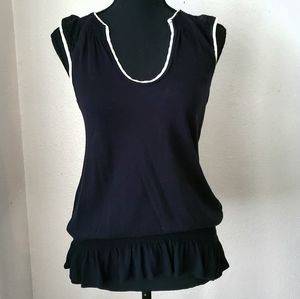 Free People Embroidered Crochet Capsleeve Top